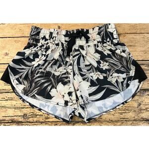 Hurley Women’s Black Floral Printed Drawstring Comfort Shorts Size S